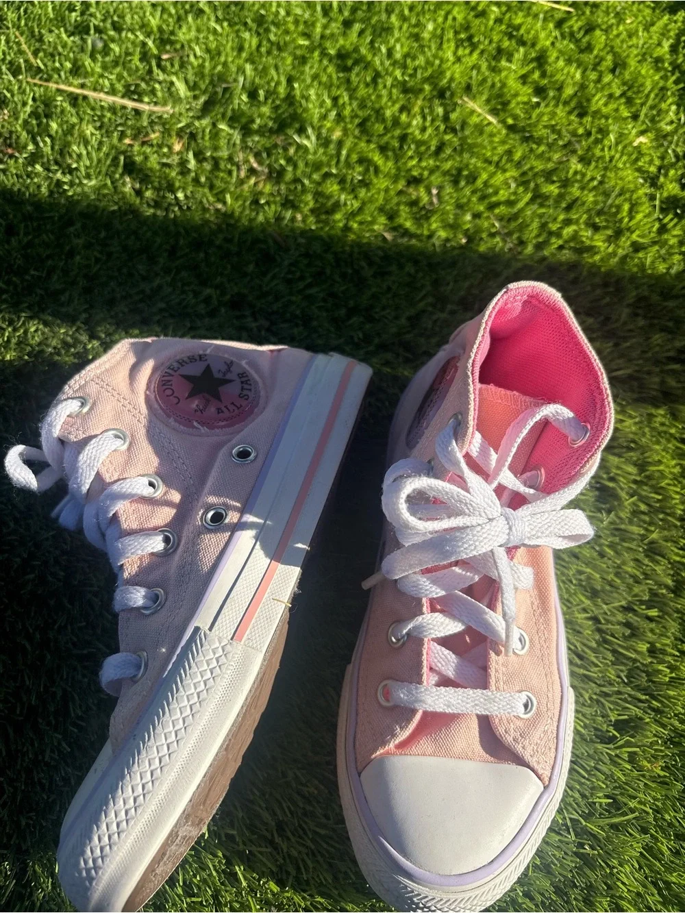 Converse Kids Pink High-Top Canvas Sneakers size 12 kids